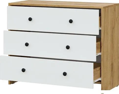 Комод Mio Tesoro Дольче 3 ящика (дуб золотистый/белый)