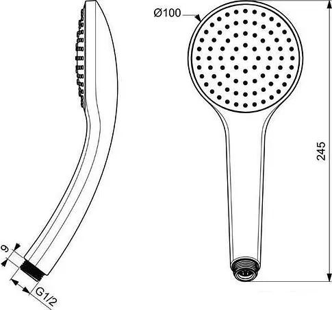 Душевая лейка Ideal Standard IdealRain Soft M1 Black B9402XG