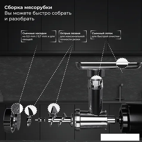 Мясорубка SATE RT-125 (черный)