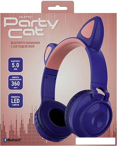 Наушники QUMO Party Cat 32304 (фиолетовый)