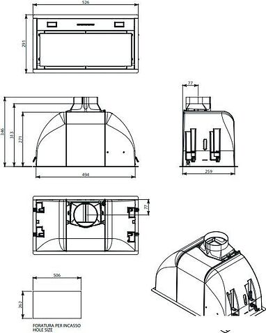 Кухонная вытяжка Falmec Burano 50 600 м3/ч (нержавеющая сталь)