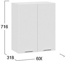 Шкаф навесной Трия Габриэлла 1В6 (белый/сноу)