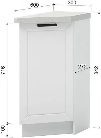 Шкаф напольный Mio Tesoro Альфа ШНТ 300 (белый/холст белый)