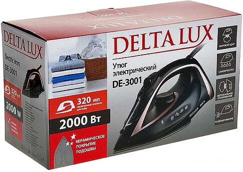 Утюг Delta LUX DE-3001 (черный/бронзовый)