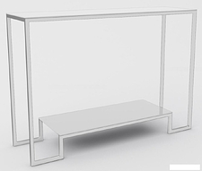 Консольный стол Hype Mebel Голд гласс 80x35 (белый/стекло белое)