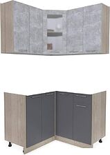 Готовая кухня Интерлиния Мила 12x12 без столешницы (бетон/антрацит)
