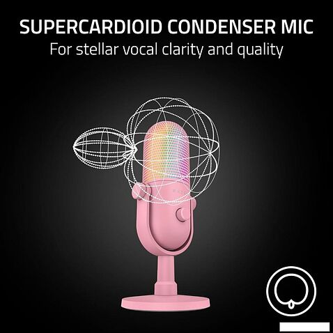 Проводной микрофон Razer Seiren V3 Chroma Quartz Pink
