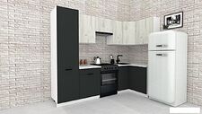 Готовая кухня ВерсоМебель Эко-2 1.2x2.7 правая (дуб крафт белый/антрацит/ст.мрамор итальянский)