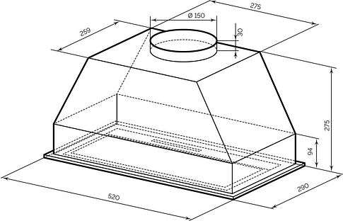 Кухонная вытяжка LEX Hyper 600 GS Inverter BL