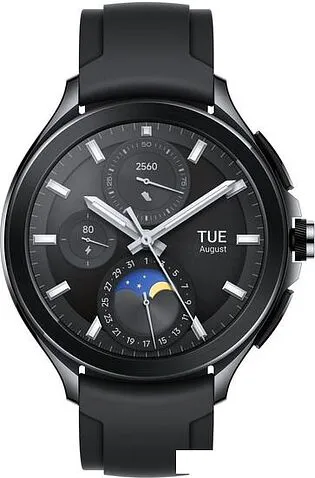 Умные часы Xiaomi Watch 2 Pro (черный, с черным силиконовым ремешком, международная версия)