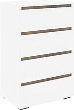 Комод Кортекс-мебель Бари 60 4ш (белый/белый/дуб сонома)