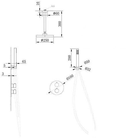 Душевая система  Abber Wasser Kreis AF8121 (хром)