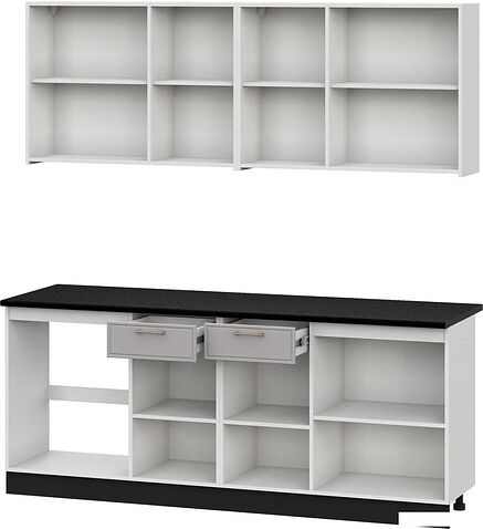 Готовая кухня Mio Tesoro Адель 2.0м (белый/нео/черный)