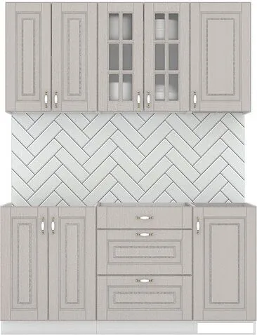 Готовая кухня Интермебель Бостон-2 1.6 без столешницы (ясень капучино софт)