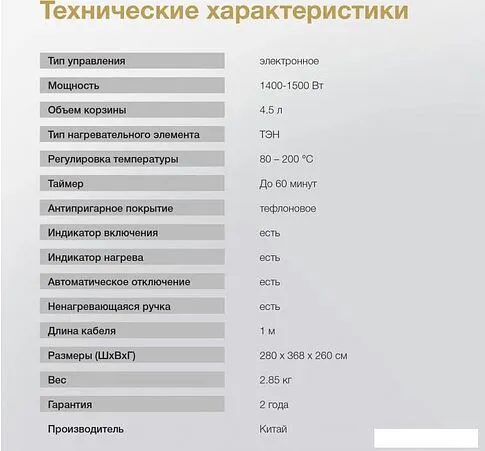 Аэрогриль Hyundai HYF-3554