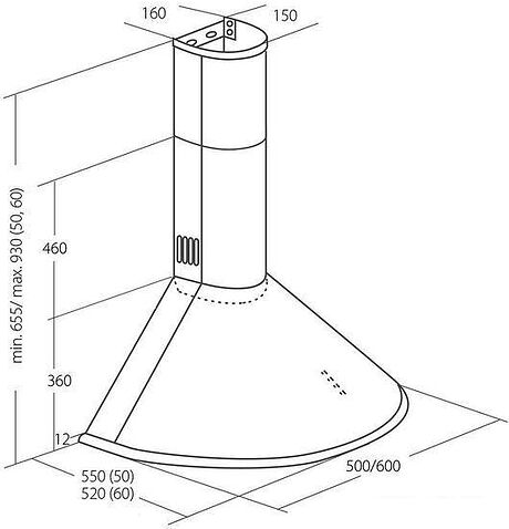 Кухонная вытяжка Akpo Dandys 60 WK-4 (белый/золотистый)