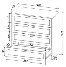 Комод Интерлиния Концепт Тренд КТ-К100 (антрацит/изумруд)