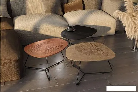 Журнальный столик Sheffilton SHT-CT52-3 (кариф/черный муар)