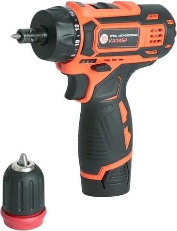 Дрель-шуруповерт Калибр ДА-12-2 (с 2-мя АКБ, кейс)