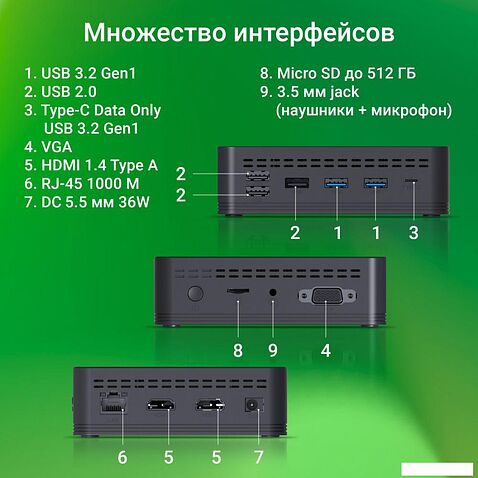 Компактный компьютер Digma Mini Office DPCN-4BXW01
