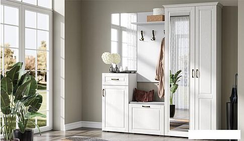 Тумба Империал Лацио 1д 1ящ (белое дерево/ручка бронза)