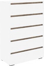 Комод Кортекс-мебель Бари 80 5ш (белый/белый/дуб сонома)