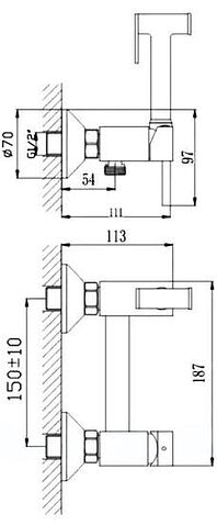 Гигиенический душ Haiba HB5510-4 (бронза)