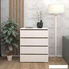 Комод Кортекс-мебель Бари 80 4ш (белый/белый/дуб сонома) Комод Кортекс-мебель Бари 80 4ш (белый/белый/дуб сонома)