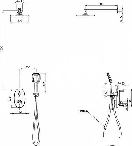 Душевая система  Teska Sardes AD4082
