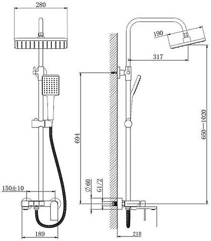 Душевая система  Haiba HB24639-3