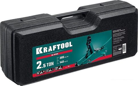 Подкатной домкрат KRAFTOOL S-Pin 43457-2.5-K 2.5т (кейс)