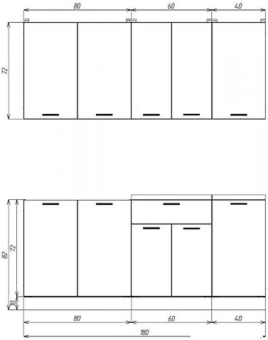 Готовая кухня ЭлиГард Lion 1.8 (дымчатый алмаз/дуб бунратти)