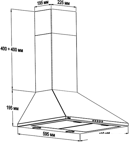 Кухонная вытяжка Backer KH60A-F1 Shiny Black