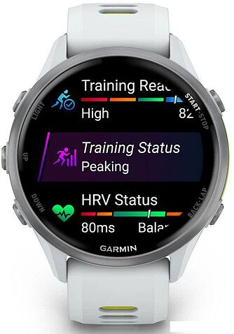Умные часы Garmin Forerunner 970 47 мм (белый/зеленый)