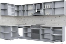 Готовая кухня Интерлиния Берес 1.5x3.3 левая (дуб серый/опал светлый) Готовая кухня Интерлиния Берес 1.5x3.3 левая (дуб серый/опал светлый)