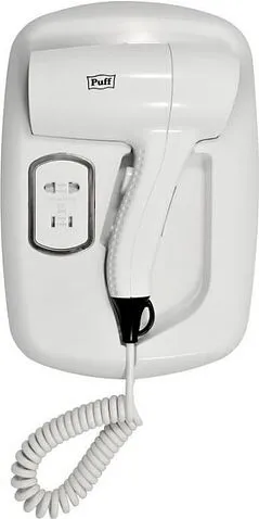 Сушилка для волос Puff 1203B (белый, с доп. розеткой)