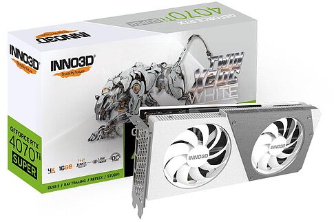Видеокарта Inno3D GeForce RTX 4070 Ti Super Twin X2 OC White N407TS2-166XX-186156W