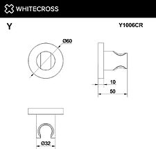 Держатель душевой лейки Whitecross Y1006CR (хром)