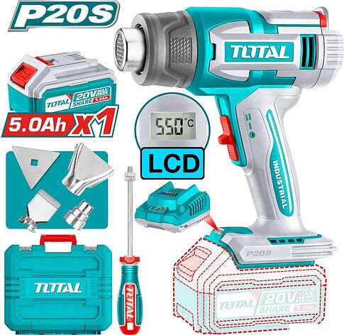 Промышленный фен Total TBLI20035 (с 1-им АКБ, кейс)