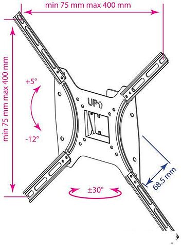 Кронштейн Kromax OPTIMA-402 (черный)