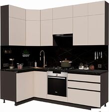 Готовая кухня ВерсоМебель Эко Премиум 1.2x2.4 левая (кашемир/ст. тунис)