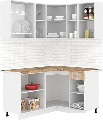 Готовая кухня Кортекс-мебель Корнелия Лира 1.5x1.3 (дуб сонома/мадрид)