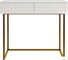 Консольный стол Shtabe Simple 7011 эко (травертин/белый/золото) Консольный стол Shtabe Simple 7011 эко (травертин/белый/золото)