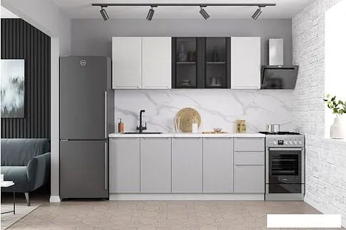 Шкаф напольный ДСВ Тренто С 600 (серый/белый)