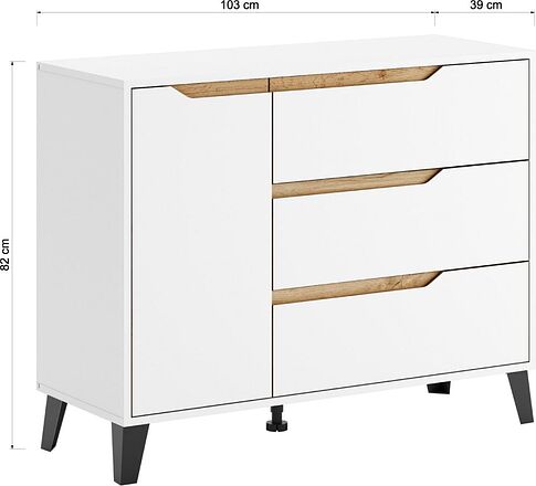 Тумба ЭлиГард Eyva 1D3S (белый)