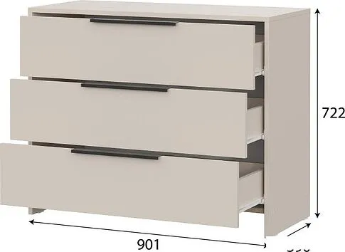 Комод Mio Tesoro Камелия 1К 3 ящика (меланж)