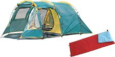 Кемпинговая палатка Coyote Dakota CL-A08-Green (со спальным мешком ZC-SB001 красный)