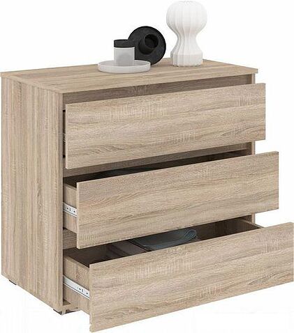 Комод Кортекс-мебель Бари 80 3ш (дуб сонома/дуб сонома/дуб сонома)