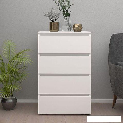 Комод Кортекс-мебель Бари 60 4ш (белый/белый/белый)