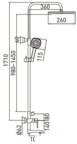 Душевая система  Gross Aqua Evo GA9017SMD